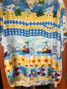 Jams World Multicolor Logo Embroidered Tropical Shirt